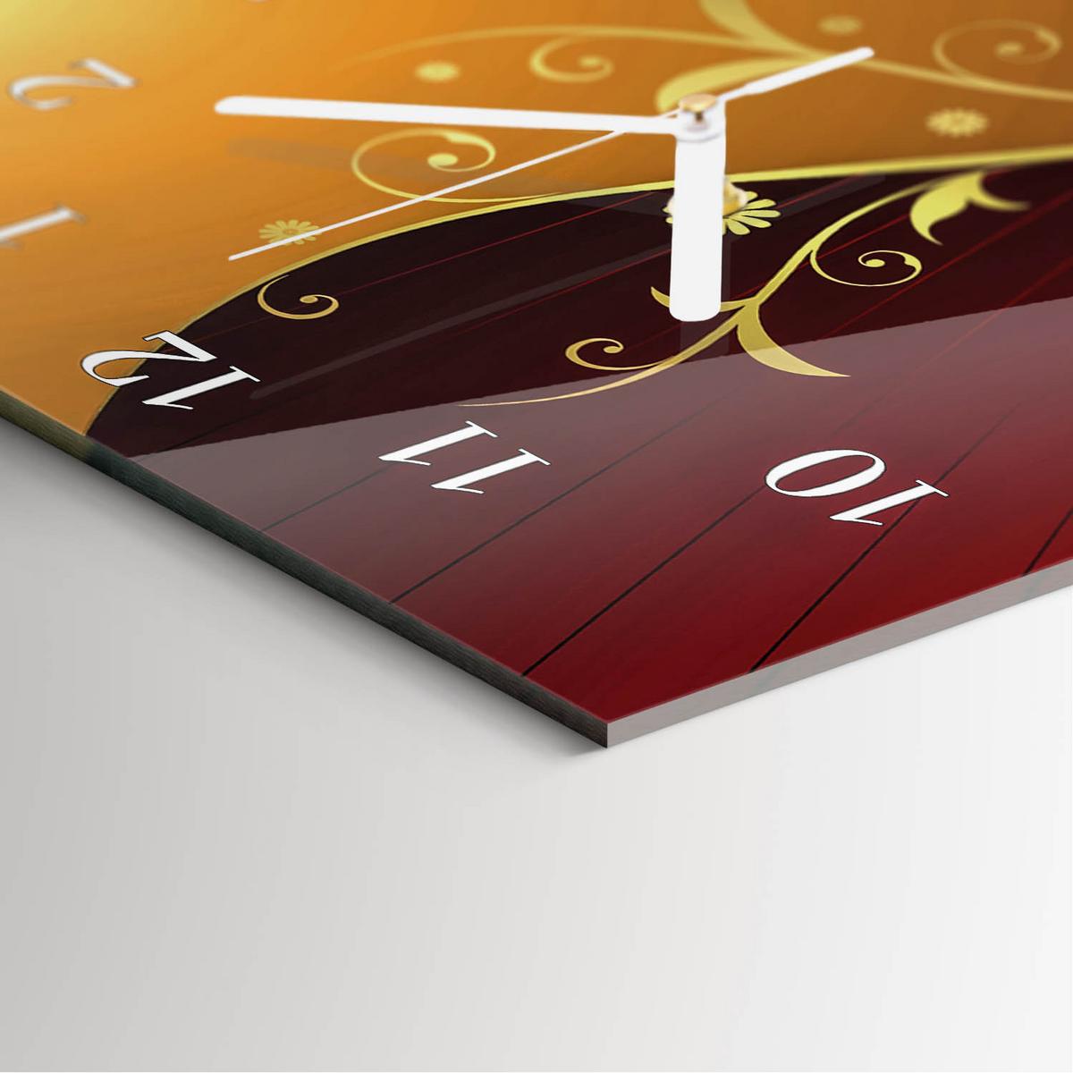 WANDUHR aus Glas 30x60 cm - Abstraktion - Rot, Glas (30/60/0.4cm) - TULUP