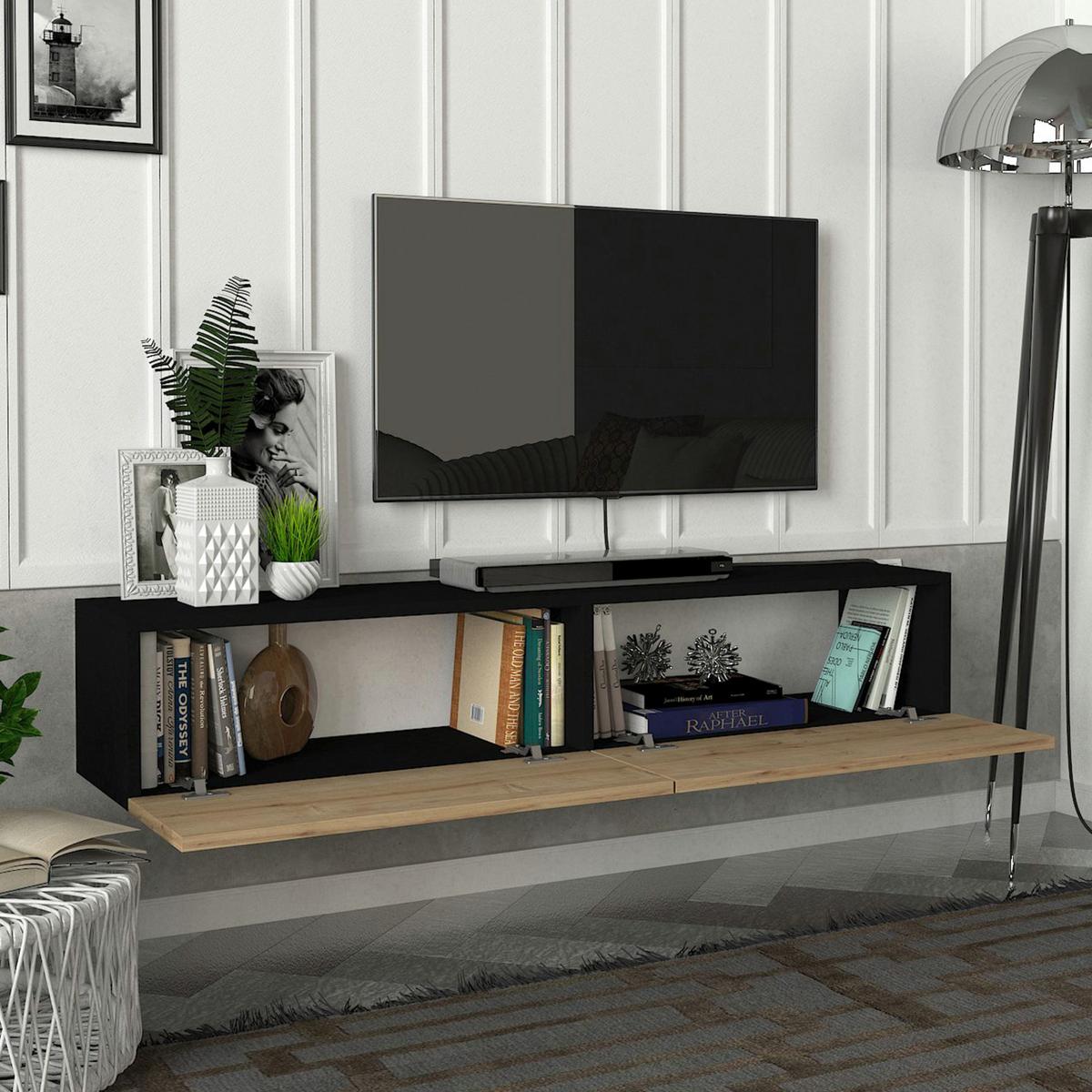 TV-ELEMENT Toivakka - Naturfarben, Holzwerkstoff (135/25/31cm) - [en.casa]