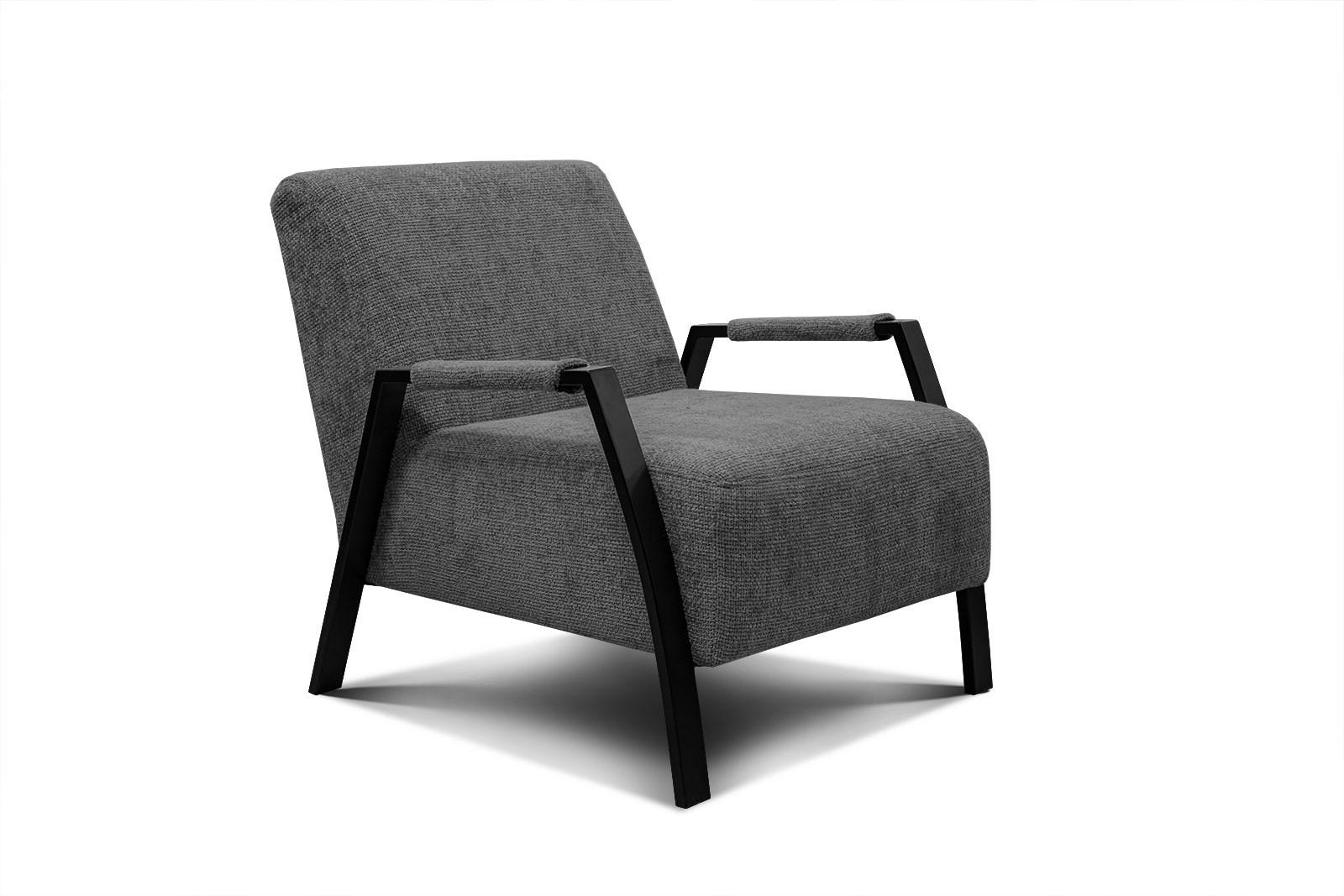 SESSEL KOBE, dunkelgrau - Dunkelgrau/Schwarz, Holz/Textil (72/76/90cm) - Wozimo
