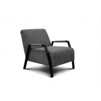SESSEL KOBE, dunkelgrau - Dunkelgrau/Schwarz, Holz/Textil (72/76/90cm) - Wozimo