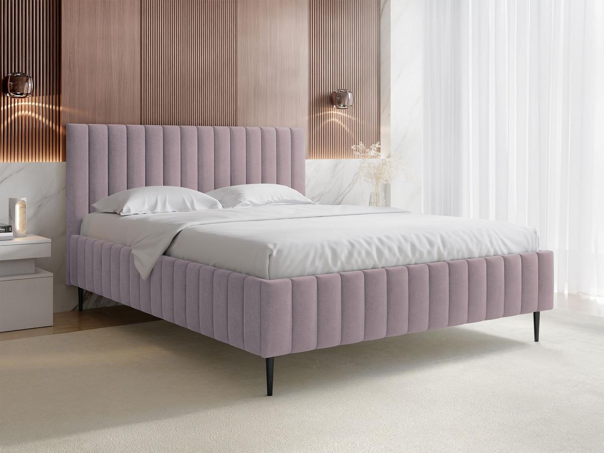 POLSTRBETT Lewezo Leg - Violett/Schwarz, Holzwerkstoff/Textil (180/200cm) - MIRJAN24