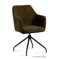 ARMLEHNSTUHL drehbar (8er-Set) Donnie 57x87x60 Schwarz/Khaki - Dunkelgrün/Schwarz, Kunststoff (60/87/57cm) - 58aufmkessel
