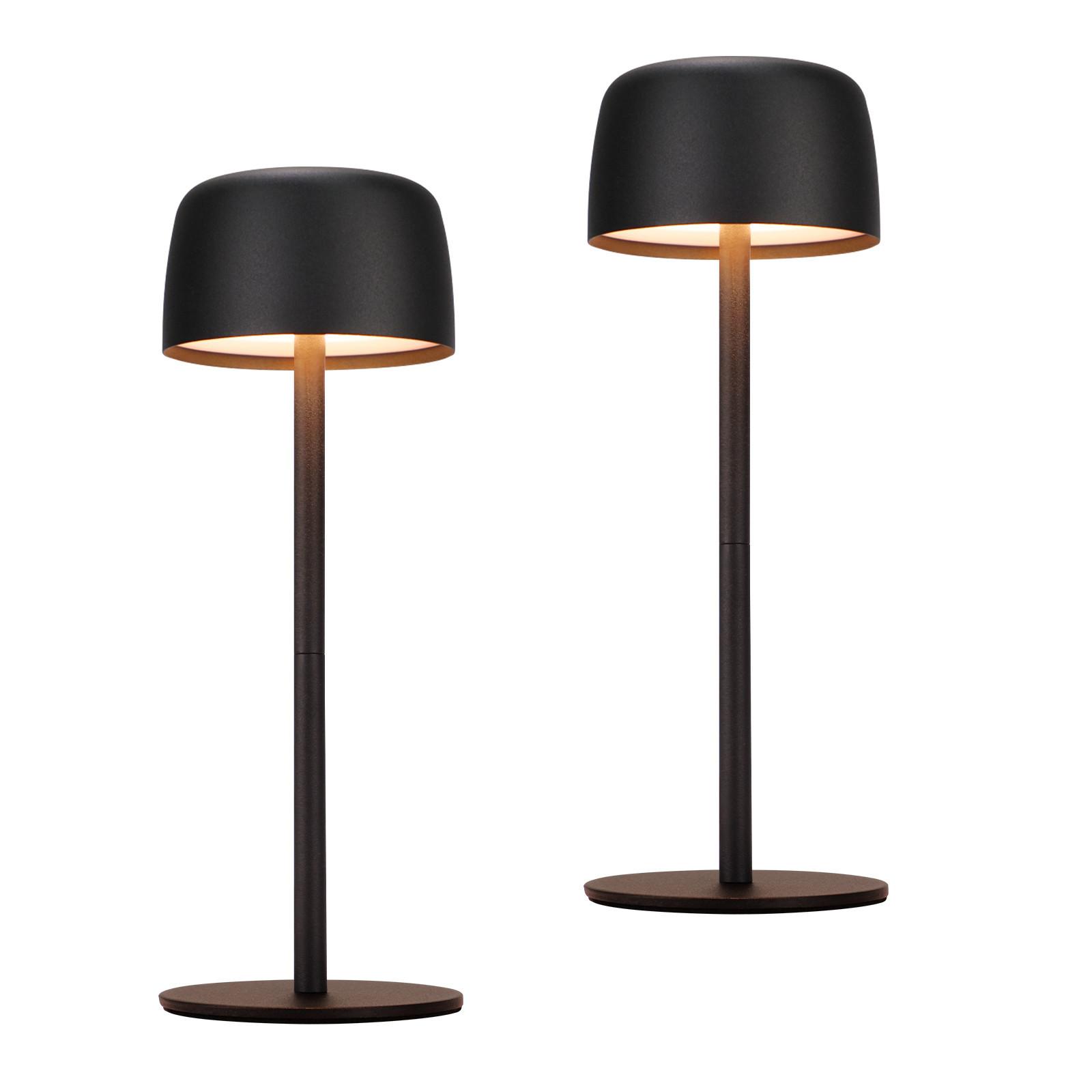 TISCHLAMPE Neriont 9/25/9 cm （2er-set） - Schwarz, Metall (9/9/25cm) - ZMH