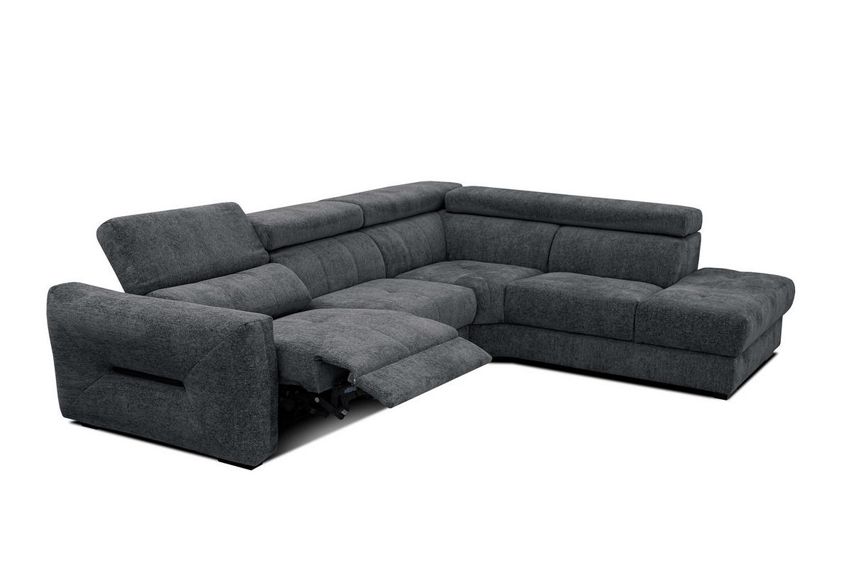 ECKSOFA CALVERA 5-Sitzer mit 1 Relaxfunktion, graphitfarben - Graphitfarben, Holzwerkstoff/Textil (297/239cm) - Wozimo