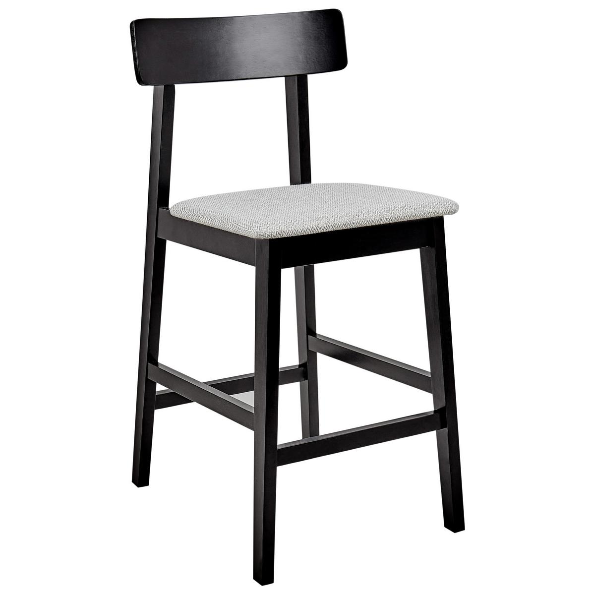 BARHOCKER 2er-Set Schwarz Isanti - Schwarz/Grau, Holz (44/92/51cm) - Beliani