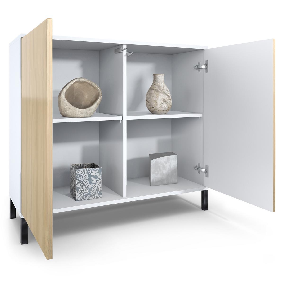 KOMMODE Skadu Eiche Natur - Eichefarben, Holzwerkstoff (92.5/83.5/35cm) - Vladon