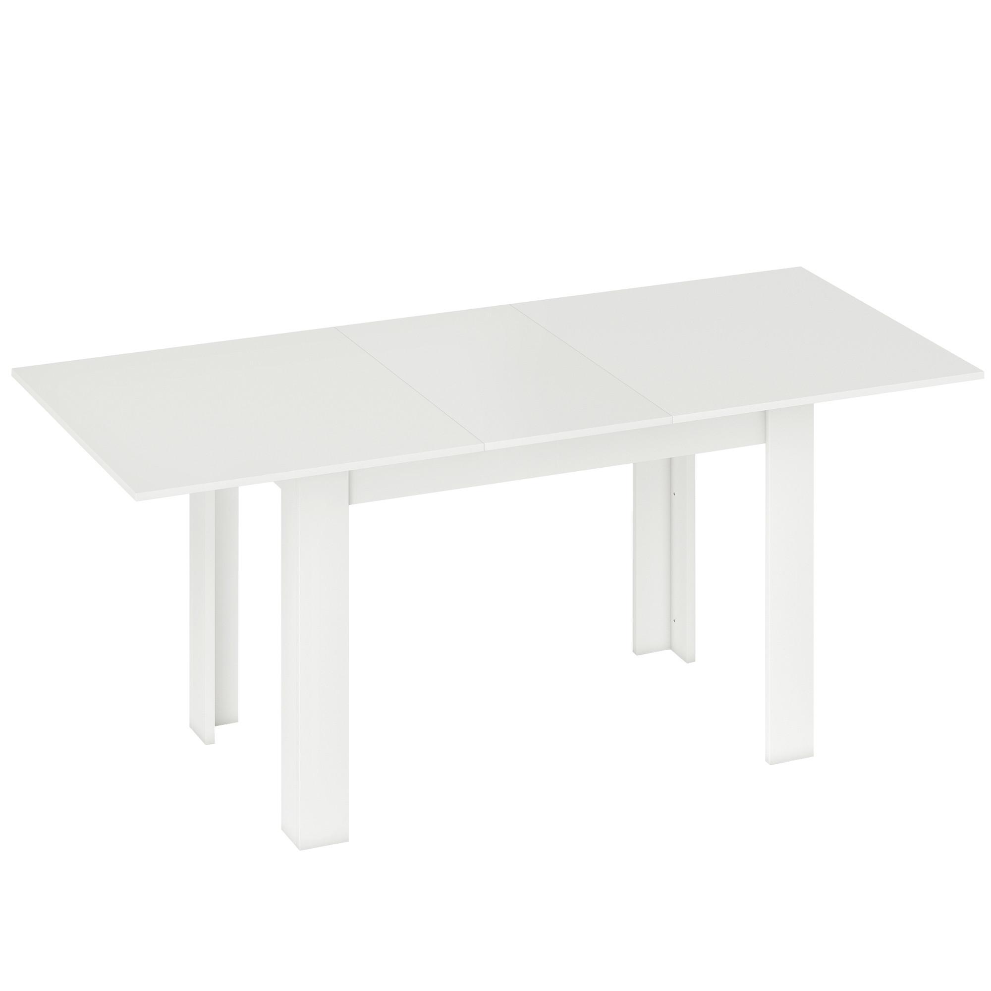 AUSZIEHBARER-ESSTISCH MDF Weiß - Weiß, Holzwerkstoff (180/80/75cm) - HOMCOM