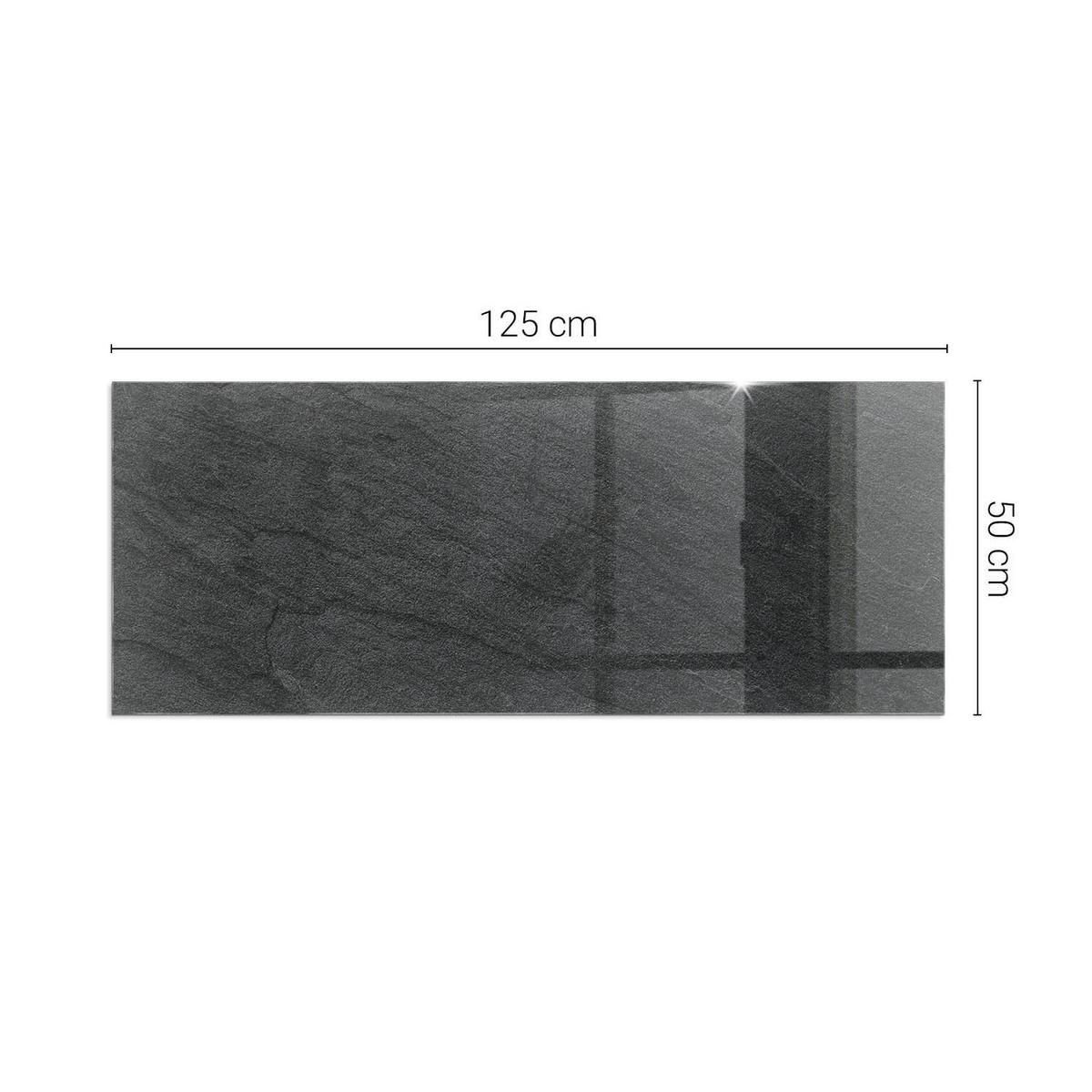 GLASPLATTE für Kamin 125x50 cm - Schwarz, Glas (125/50/0.4cm) - TULUP