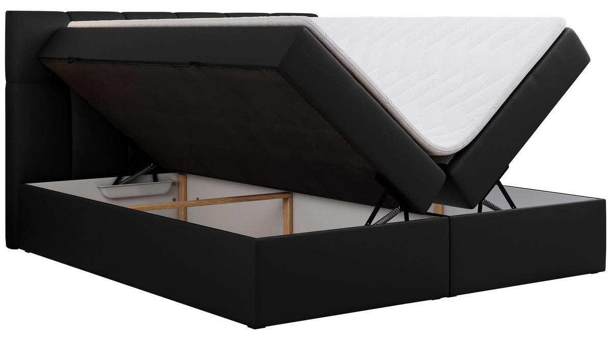 BOXBETT RICO 200/200 Schwarz Kunstleder - H4 - Schwarz, Holz/Textil (200/200cm) - MKS