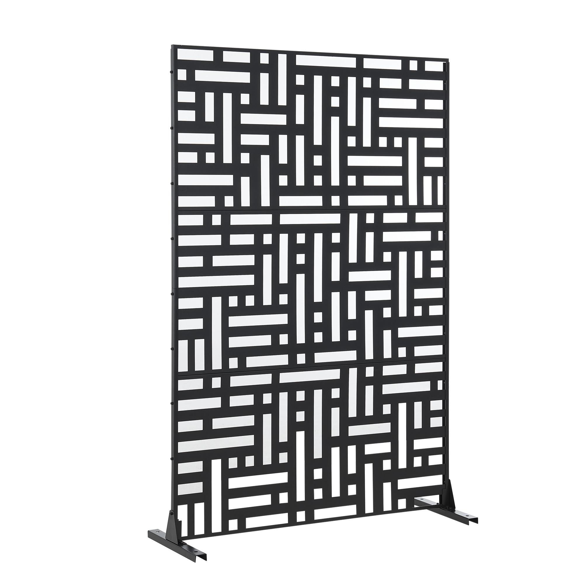 TRENNWAND Bernalda - Schwarz, Metall (120/180cm) - casa.pro