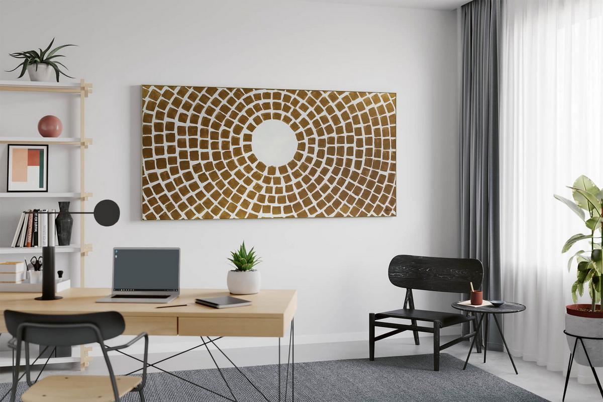 ÖLGEMÄLDE XXL Gold 200/100 cm - Goldfarben/Weiß, Holz/Textil (6.68/100cm) - KUNSTLOFT