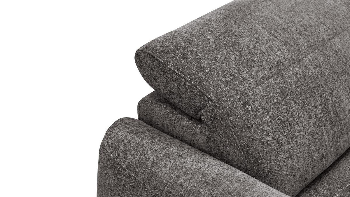 ECKSOFA NERO 4-Sitzer, dunkelgrau - Dunkelgrau/Schwarz, Holz/Textil (272/81/159cm) - Wozimo