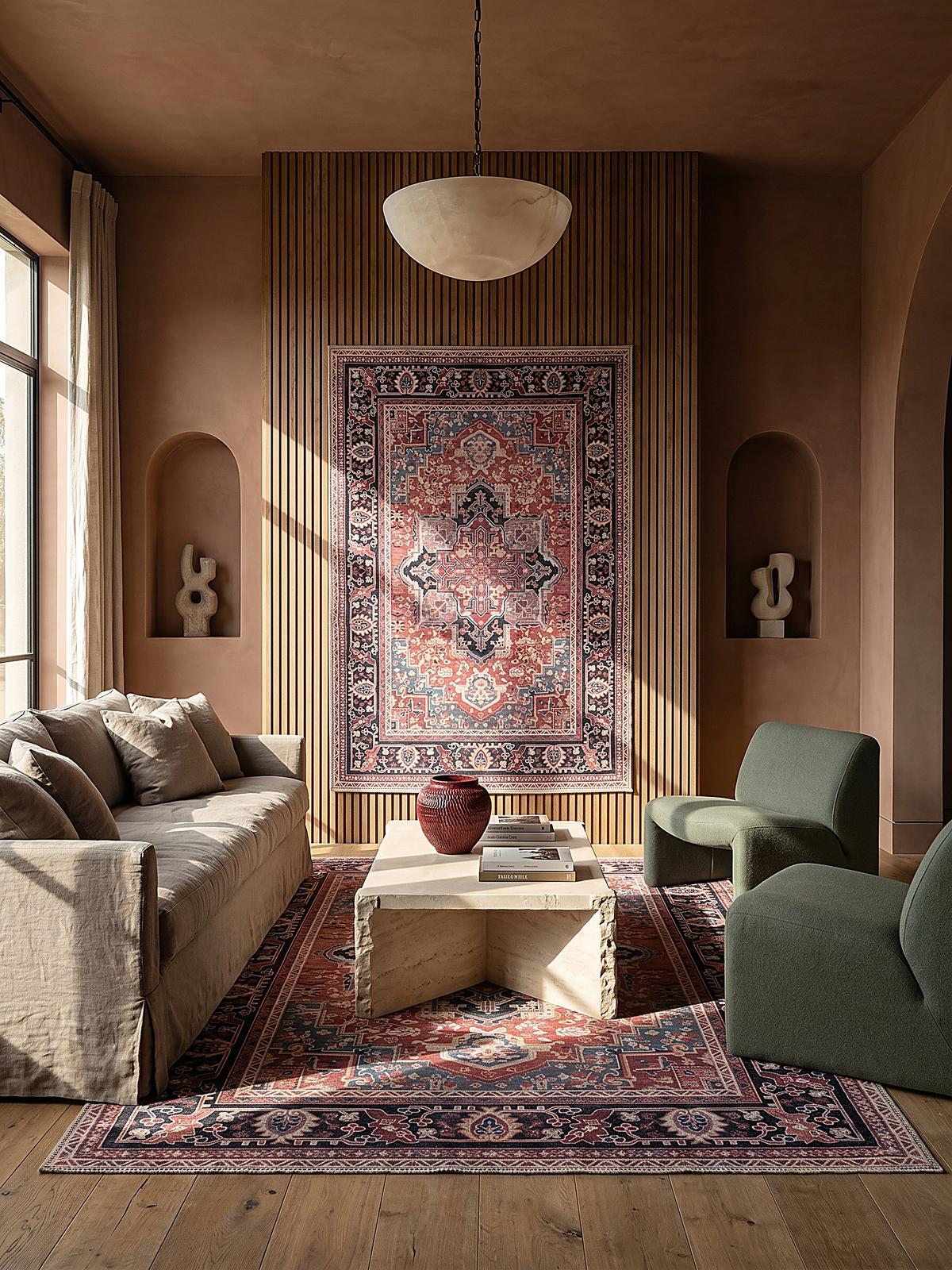 TEPPICH Waschbar HALD, klassisch im Vintage-Stil, Rot, 120 x 170 cm - Rot, Textil (120/170cm) - KADIMA DESIGN