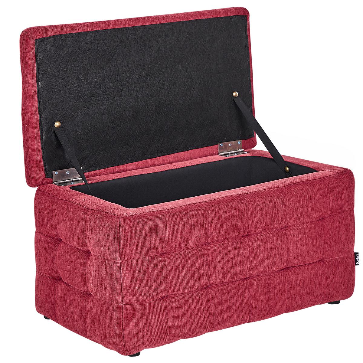 OTTOMANE mit Stauraum Stoff Rot Michigan - Rot, Textil (74/40/42cm) - Beliani