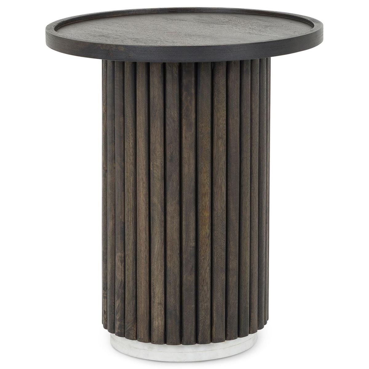 COUCHTISCH SARDA braun/weiß - Braun/Weiß, Holz/Naturmaterialen (46/46/53cm) - IDIMEX