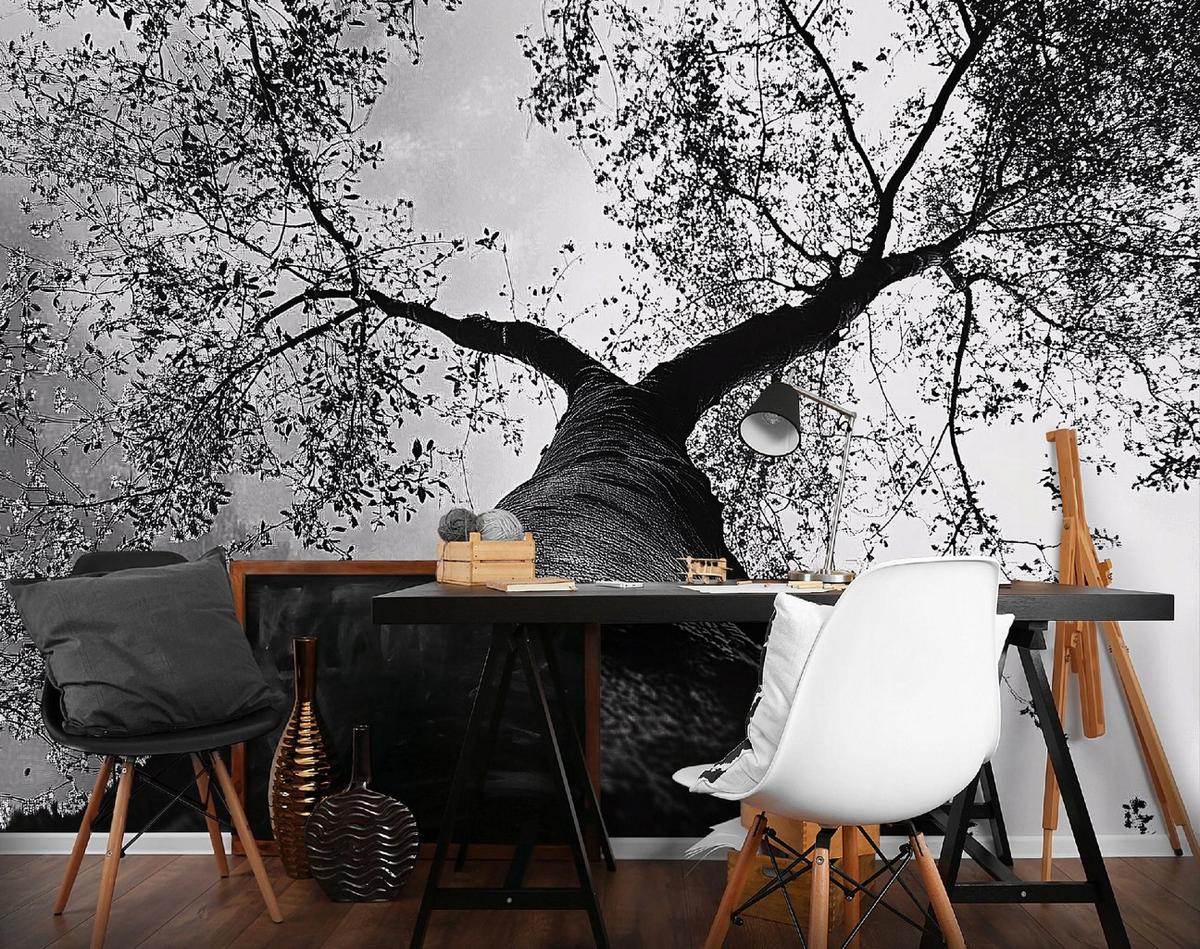 FOTOTAPETE Baum 3D Effekt Vlies Tapete Wohnzimmer 200x140 - Multicolor, Papier (200/140cm) - Wallarena