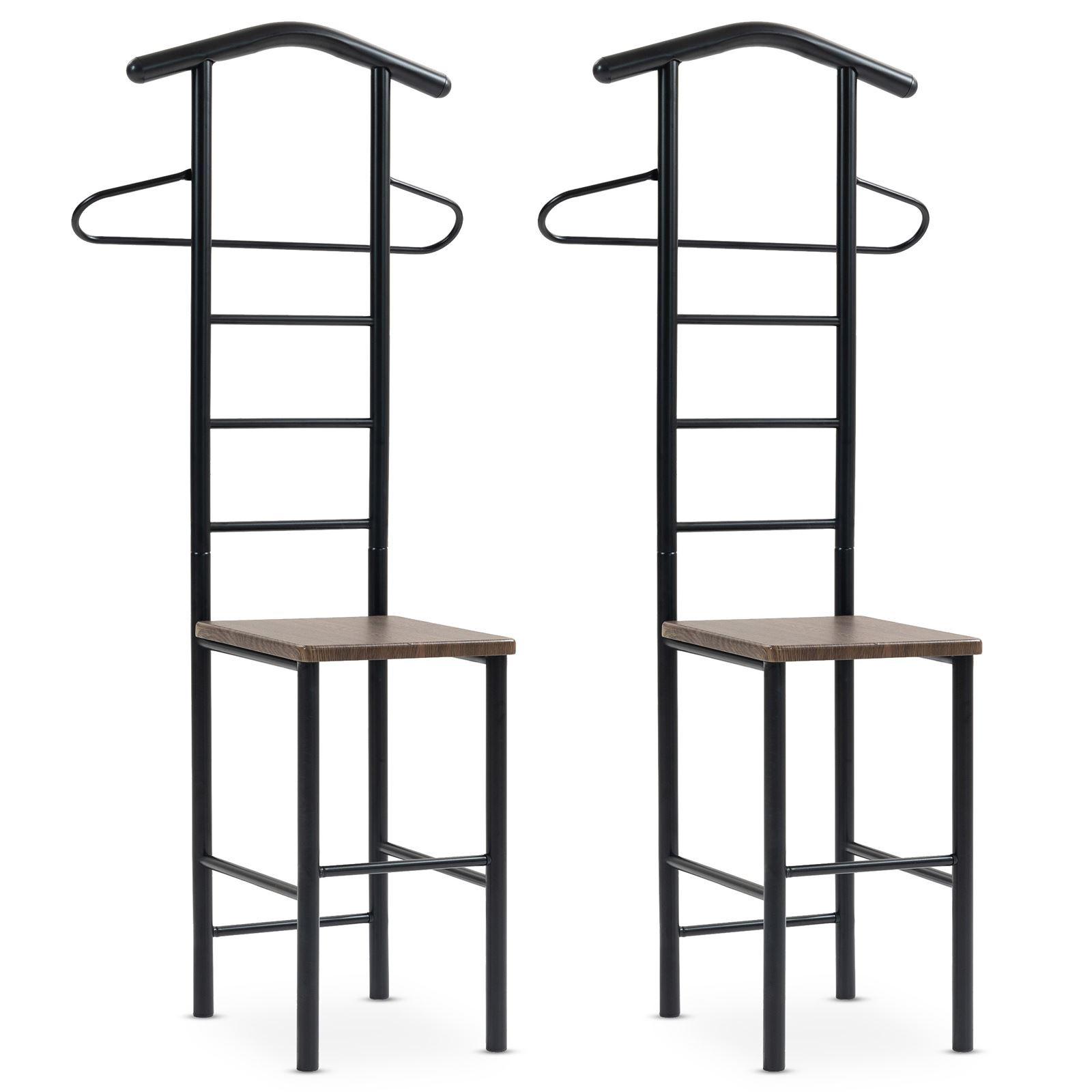 HERRENDIENER JIVO 2er-Set schwarz/braun - Schwarz/Braun, Metall (53/121/47cm) - CARO-Möbel