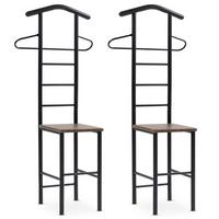 HERRENDIENER JIVO 2er-Set schwarz/braun - Schwarz/Braun, Metall (53/121/47cm) - CARO-Möbel