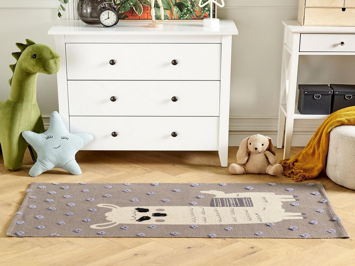 KURZFLOR-KINDERTEPPICH Lubuk 150/80 cm - Braun, Textil (80/150cm) - Beliani