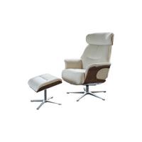 RELAXSESSELSET TOSAR Cremeweiß Velvet - Silberfarben/Creme, Textil/Metall (83/110/89cm) - KAWOLA