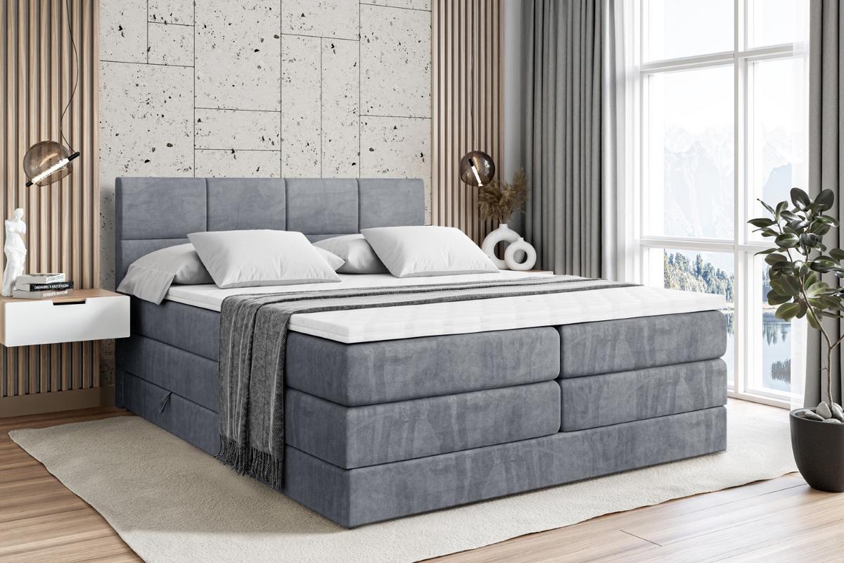 BOXSPRINGBETT ARDENI KING - 140x200 - H3/H4 - Grau - Grau, Holzwerkstoff (140/200cm) - ALTDECOR