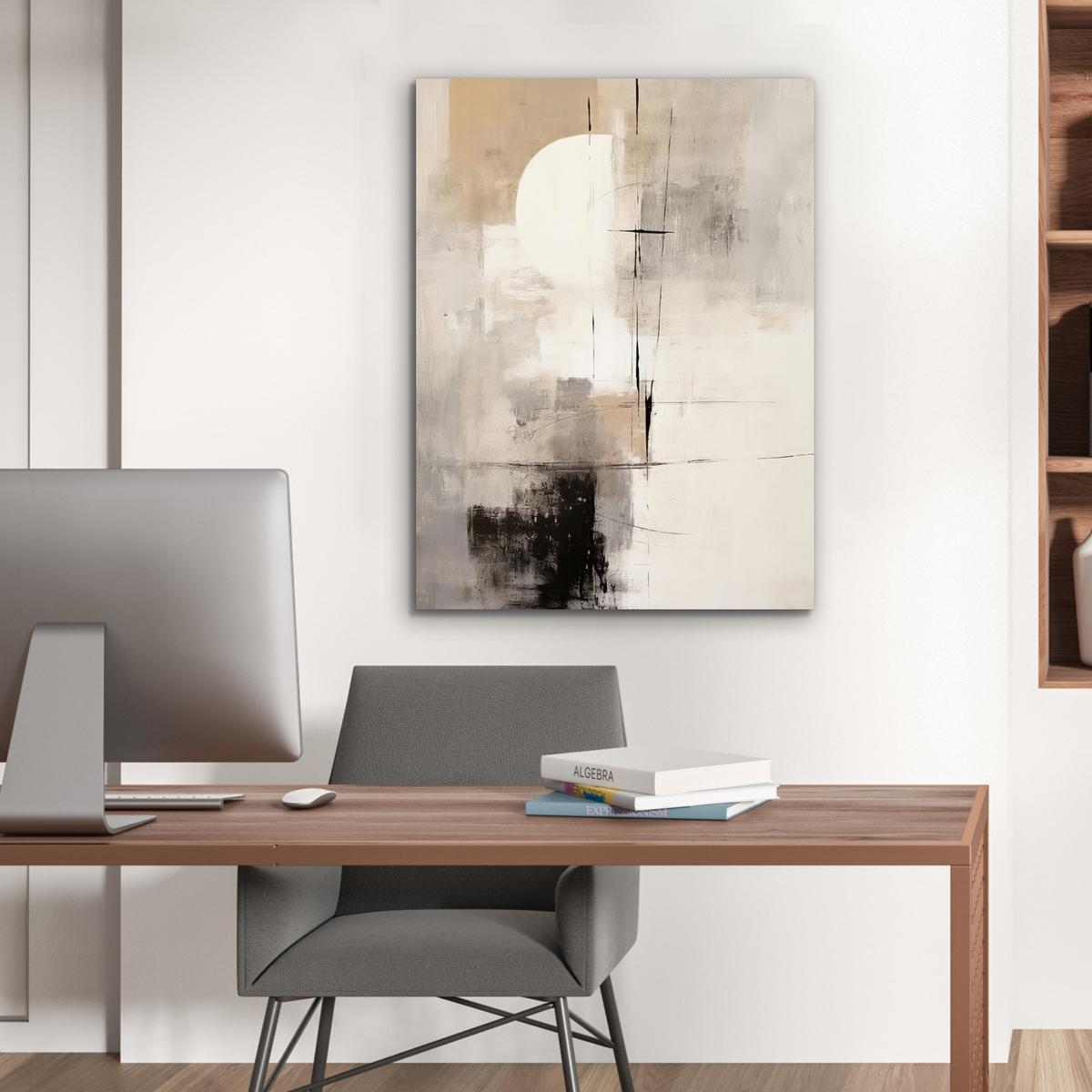 METALLBILD Abstrakt - Kunst - Grau 60x80 cm - Hellgrau, Metall (60/80cm) - MuchoWow