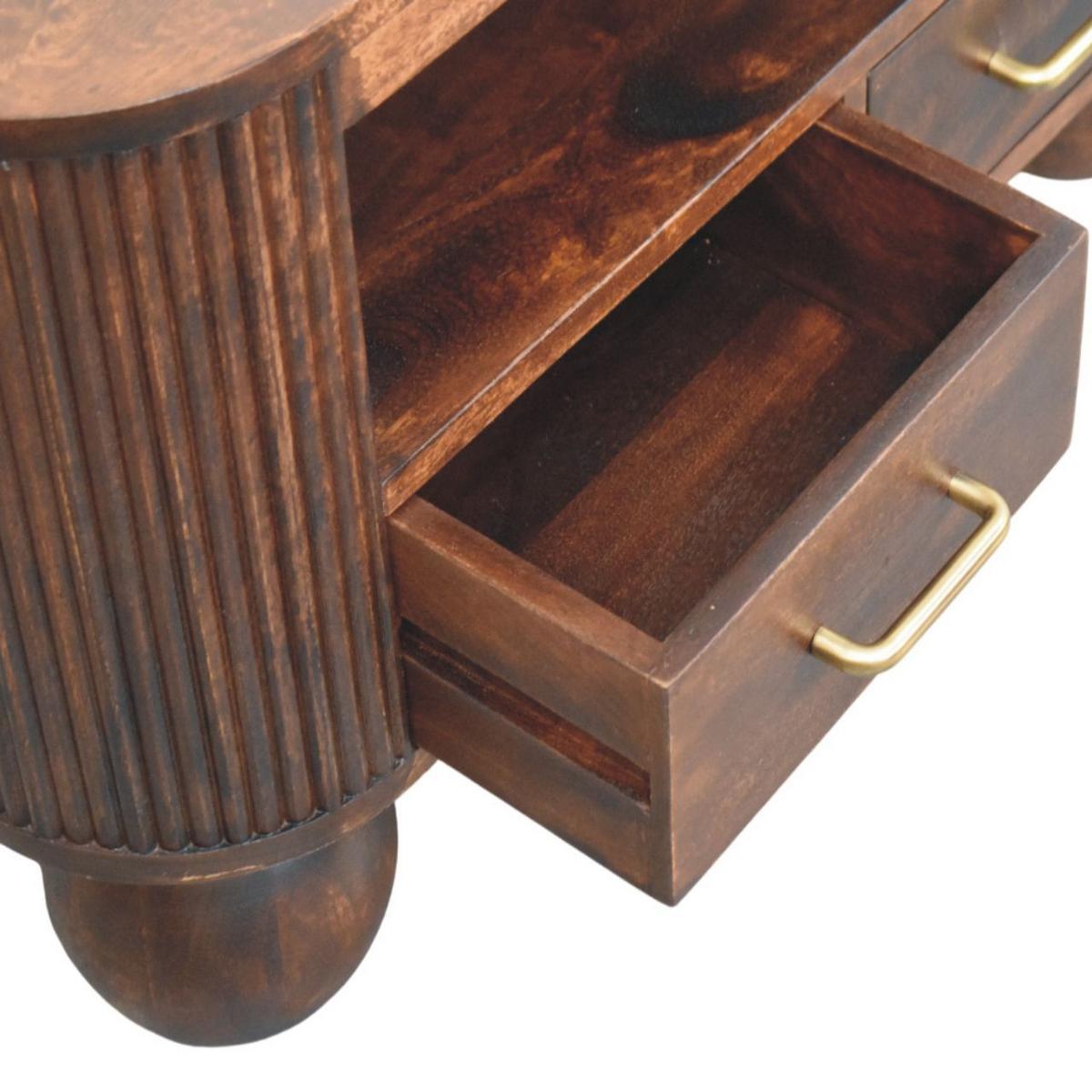 KAFFEETISCH California, 2 Schubladen, Dunkelbraun - Dunkelbraun, Holz (85/55/46cm) - Artisan Furniture