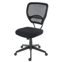 PROFI-BÜROSTUHL STOFF/TEXTIL Schwarz - Schwarz, Textil (72/110/60cm) - MCW