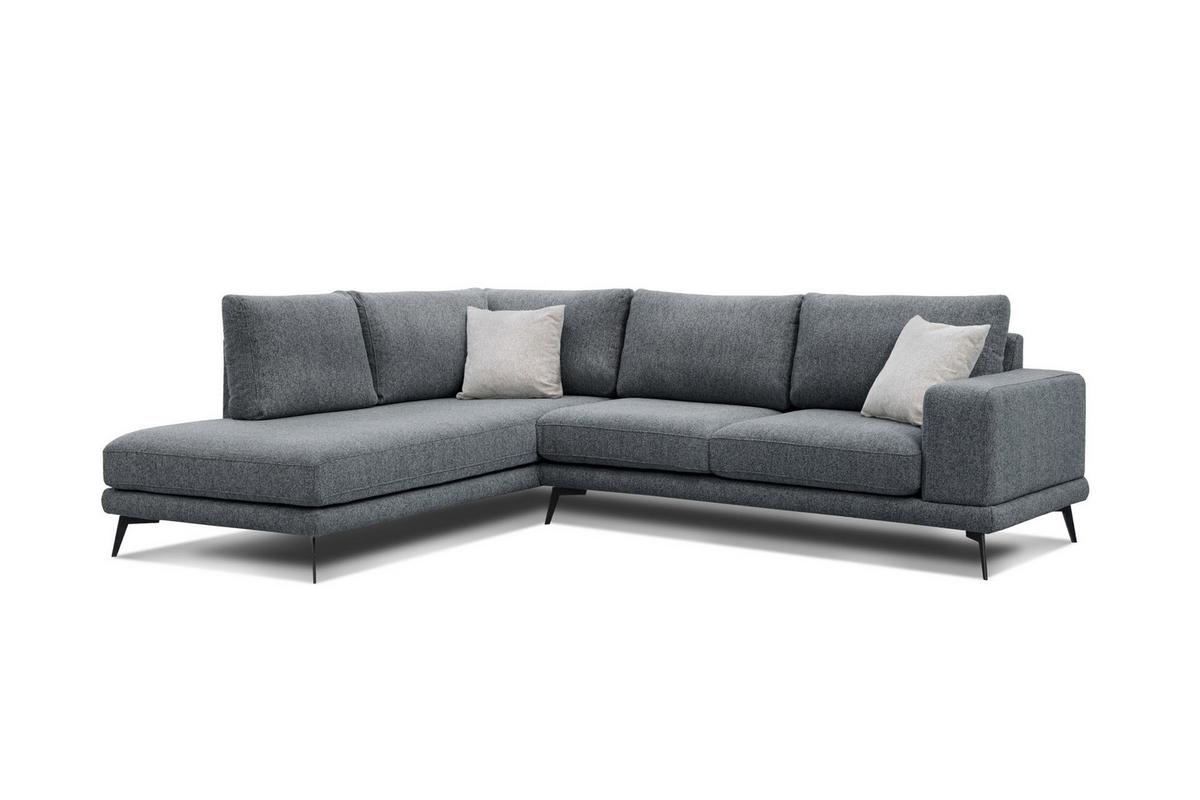 ECKSOFA MEDIOLANE 5-Sitzer, dunkelgrau - Dunkelgrau, Holzwerkstoff/Textil (219/282cm) - Wozimo