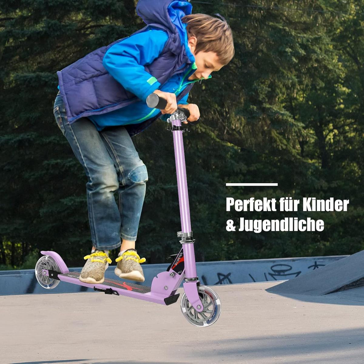 SCOOTER 85cm Purpur - Lila, Kunststoff (70/85/10cm) - COSTWAY