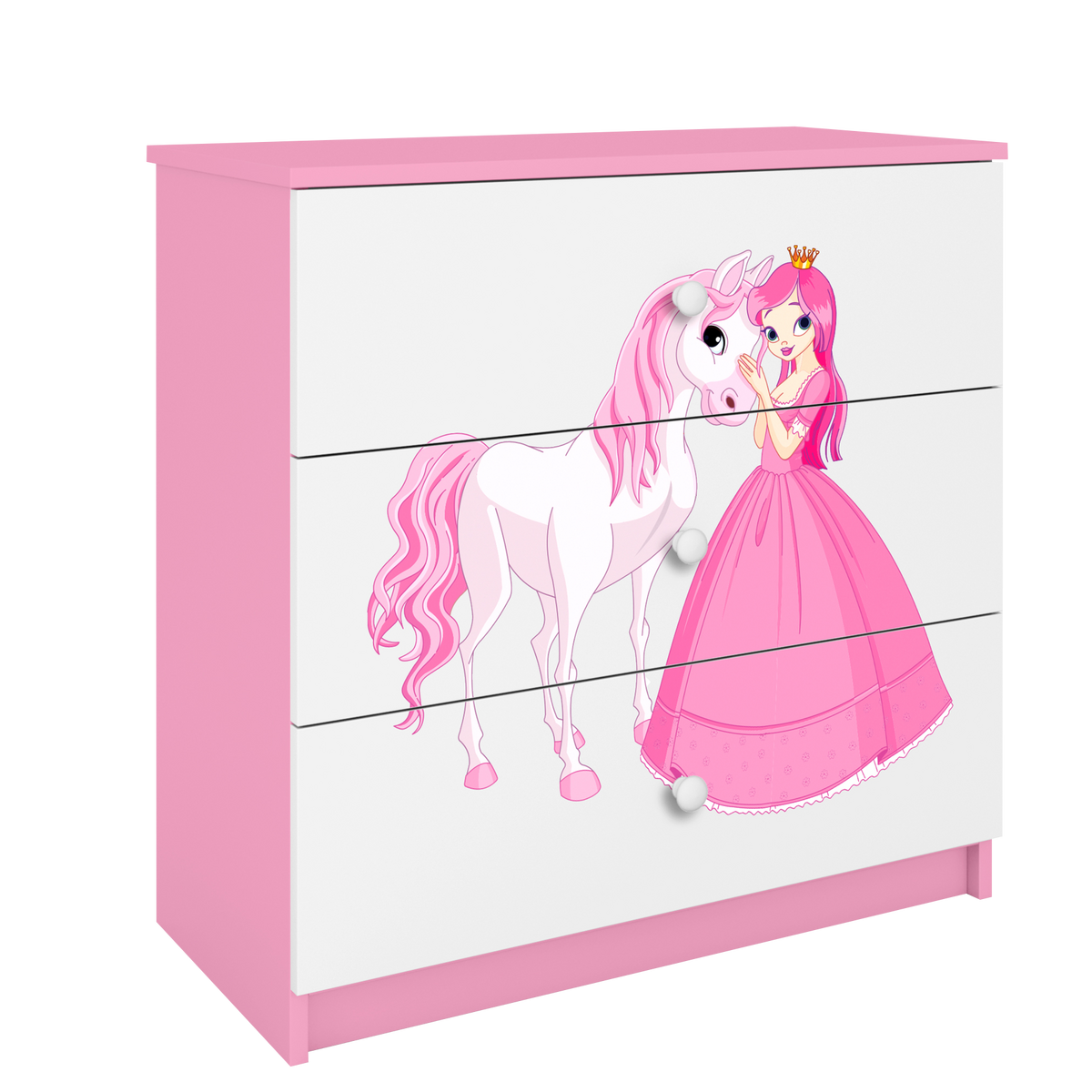 KOMMODE Babydreams Prinzessin Pferd 81/81/41 - Rosa, Holzwerkstoff (81/81/41cm) - RAUMHIRSCH FURNITURE