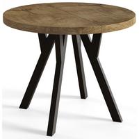 RUNDER Esstisch ausziehbar – Moderner Wohnzimmertisch und Küchentisch – Tisch mit Stabile Konstruktion, Durchmesser 80 cm - 130 cm - Farbe Lefkas - Dunkelbraun/Schwarz, Holzwerkstoff (80/80/77cm) - Alpi-Möbel