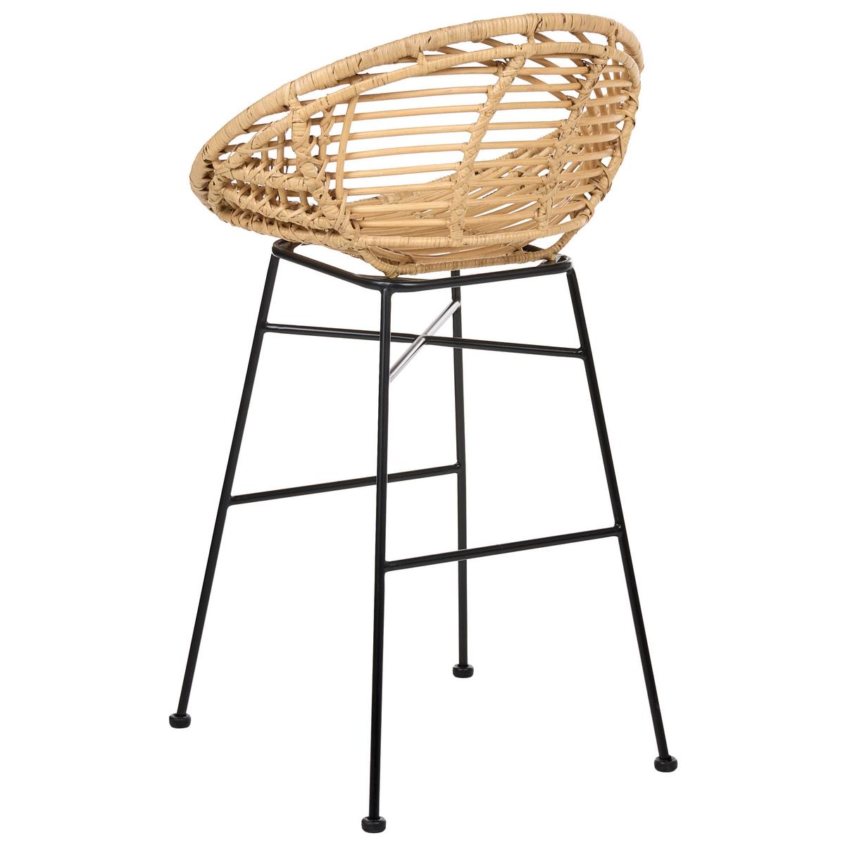 BARSTUHL 2er-Set Rattan Naturfarben Windom - Naturfarben, Naturmaterialen (56/95/51cm) - Beliani