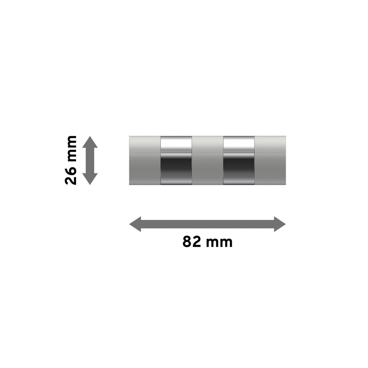 ENDSTÜCKE FÜR GARDINENSTANGEN 20 mm Ø, Mavell Weiß/Chrom, Packung 2 Stück - Chromfarben/Weiß, Metall (8.2/2.6/2.6cm) - INTERDECO