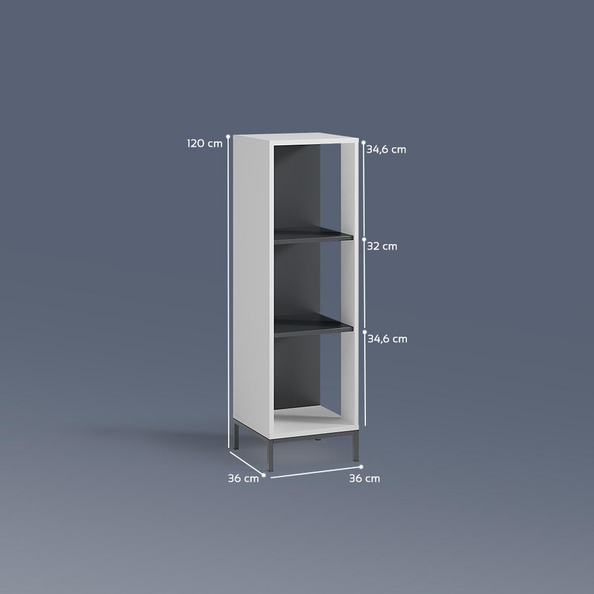 BÜCHERREGAL Aterno Weiß mit 3 Fächern - Weiß, Holzwerkstoff (36/120/36cm) - Livinity®