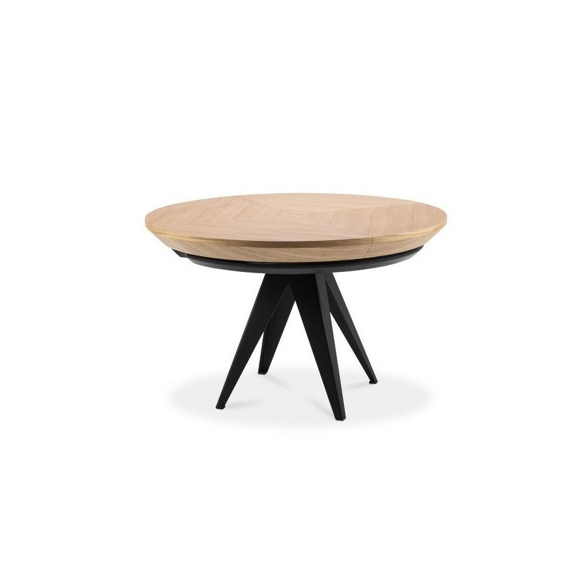 ESSTISCH GLOBO Ausziehbar 120 - 220 / 120 x 76 cm - Eichefarben/Schwarz, Holz (120/120/76cm) - MASSENO