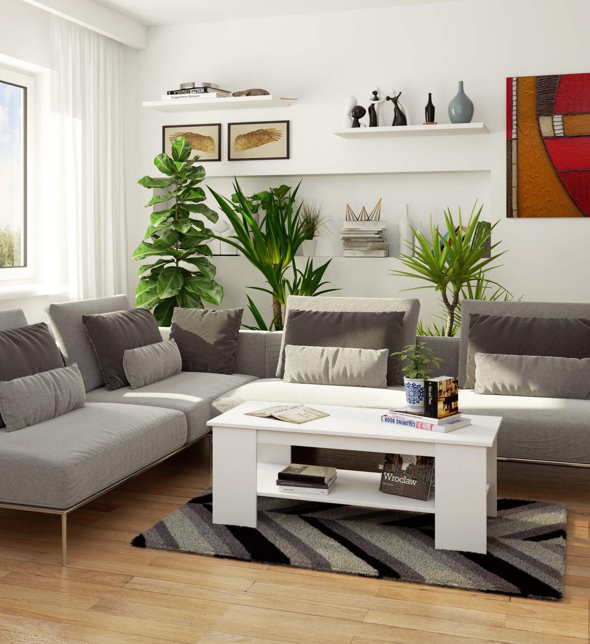 COUCHTISCH Weiß 45/120/50 - Weiß, Textil (50/120/45cm) - RAUMHIRSCH FURNITURE