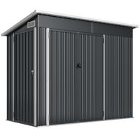 GERÄTEHAUS Verzinkter Stahl Dunkelgrau - Dunkelgrau, Metall (132/185/234cm) - Outsunny