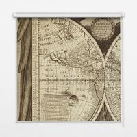 INNENROLLO - Fensterrollo - Rollo - 130x140 cm - Alte Weltkarte - Braun, Kunststoff (130/140/0.5cm) - TULUP