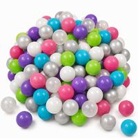 BÄLLEBAD-BÄLLE 350 Stück, Pink/Lila/Türkis/Grün/Grau/Weiß/Transparent, 5.5 cm - Multicolor, Kunststoff (5.5/5.5/5.5cm) - Littletom