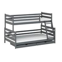 ETAGENBETT 120/200 Leo Anthrazit - Grau, Holz (120/200cm) - Petits-meubles