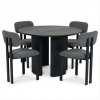 ESSGRUPPE ARVIKA FRANCA 5er Set schwarz - Schwarz, Holzwerkstoff - IDIMEX