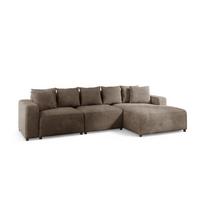 ECKSOFA Megan In Poso - Mokka, Holzwerkstoff/Textil (331/165cm) - Fun Möbel