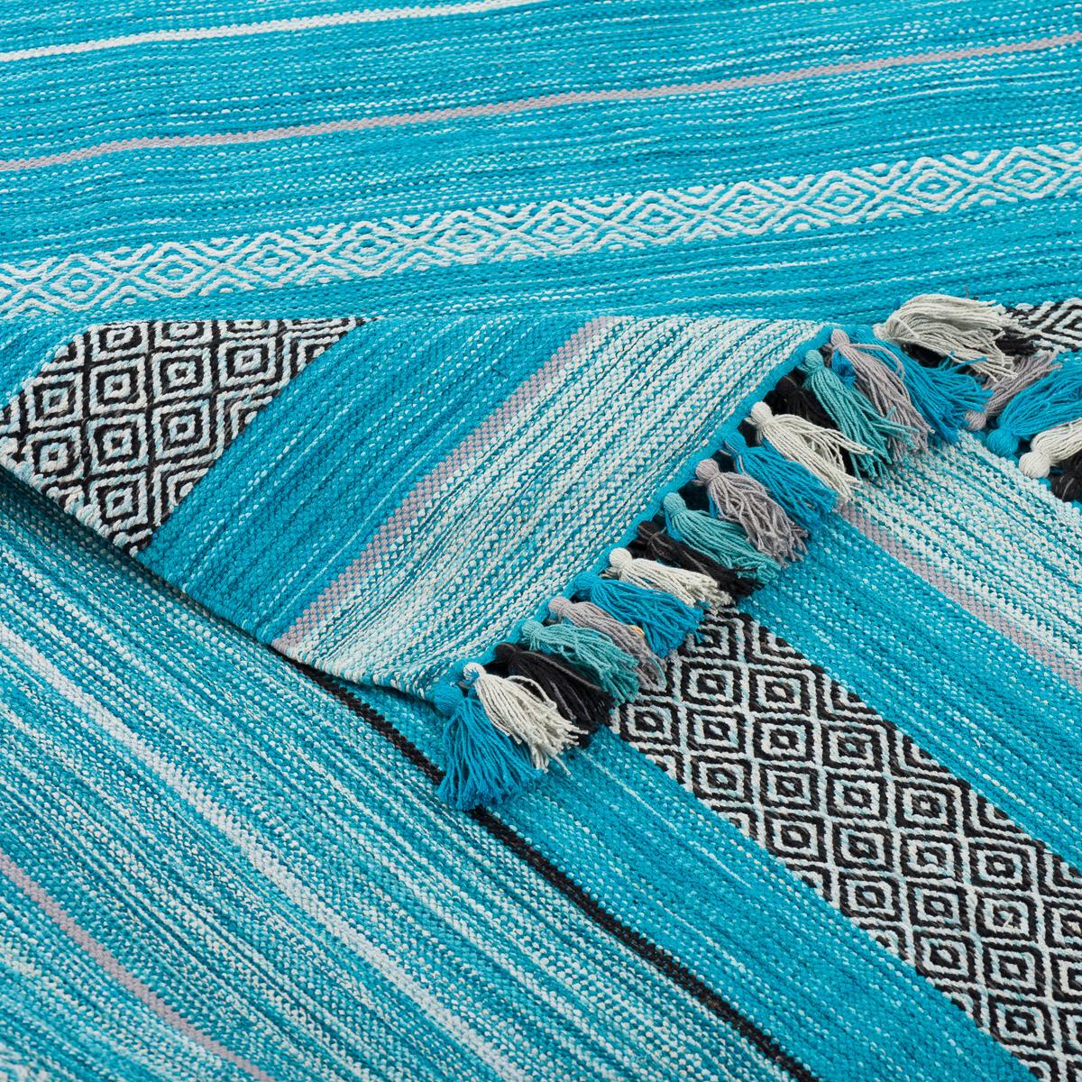 NATUR TEPPICH KELIM KALLEEN - Türkis, Textil (200/300cm) - Pergamon