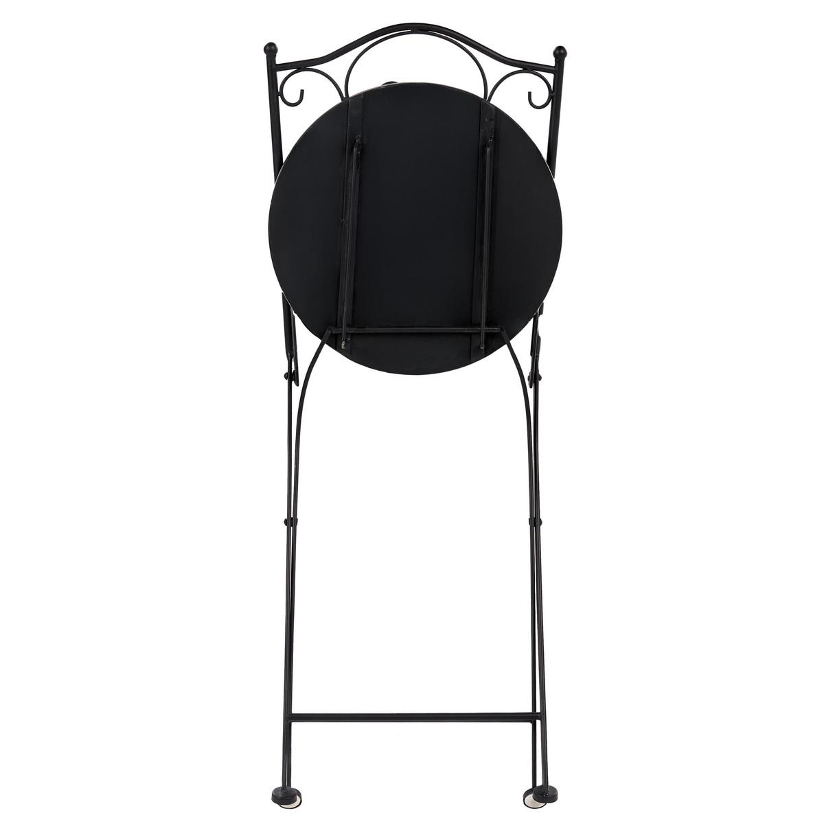 GARTENSTUHL 2er Set klappbar Metall Weiß/Blau Sirolo - Blau/Schwarz, Metall (40/90/44cm) - Beliani