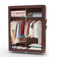 STOFFSCHRANK - Braun, Textil (45/170/108cm) - Intirilife