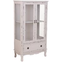 VITRINE mit 1 Schublade und 2 Türen 80x42x148 cm Weiß - Weiß, Holz (80/148/42cm) - Wanderlust