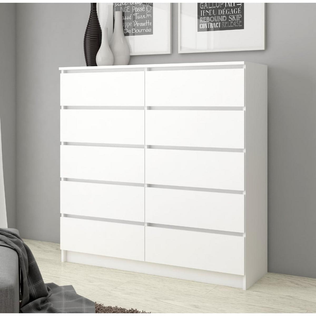 KOMMODE Weiß 121/120/40 - Weiß, Holzwerkstoff (120/121/40cm) - RAUMHIRSCH FURNITURE