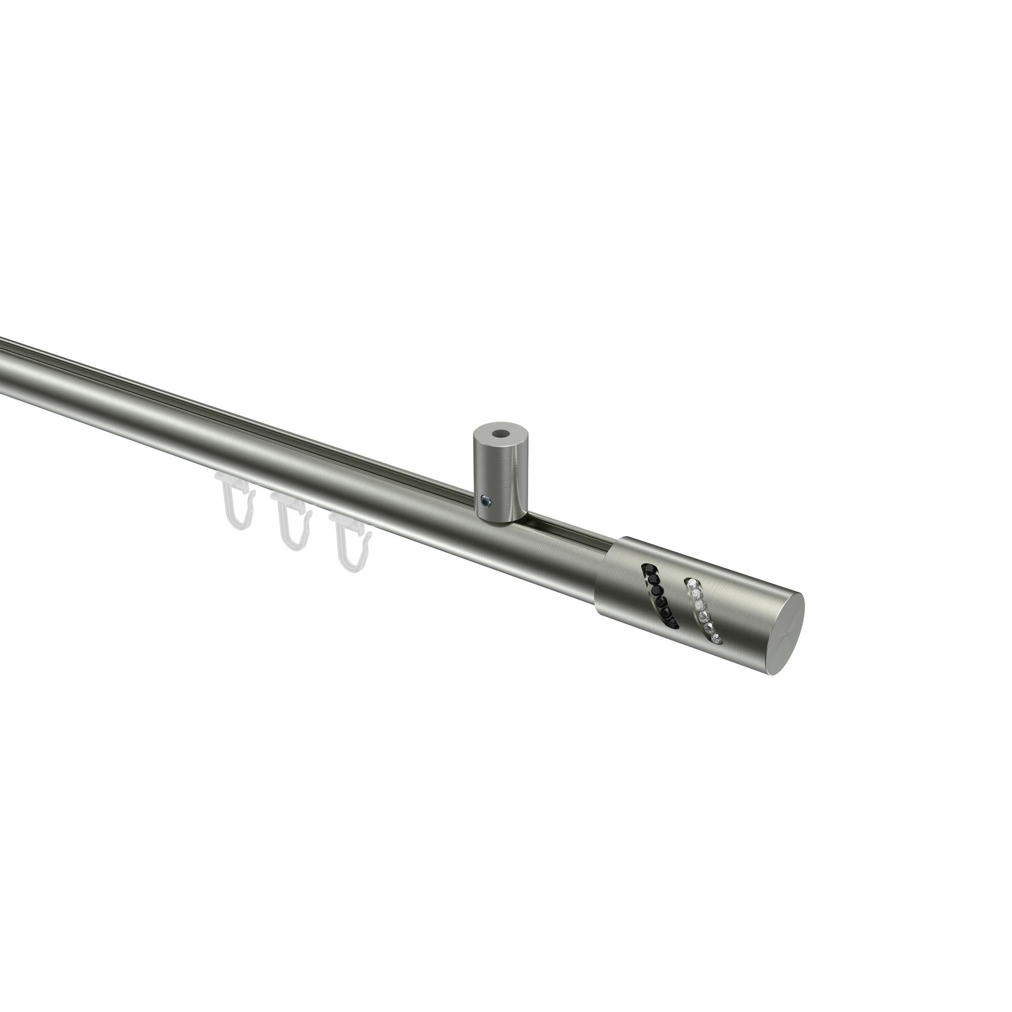 GARDINENSTANGE INNENLAUF Sonius Zoena 160 cm, 1-läufig, 20 mm Ø Edelstahl-Optik - Edelstahlfarben, Metall (160cm) - INTERDECO