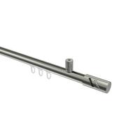 GARDINENSTANGE INNENLAUF Sonius Zoena 160 cm, 1-läufig, 20 mm Ø Edelstahl-Optik - Edelstahlfarben, Metall (160cm) - INTERDECO